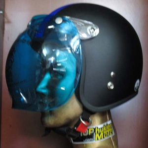 Kính Bubble Bulldog màu xanh gắn cho mũ bảo hiểm dammtrax (flip-up)