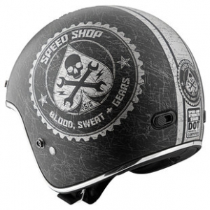Mũ bảo hiểm 3/4 cafe racer Speed & Strength - SS600 (chuẩn DOT) (đen nhám/ khối)
