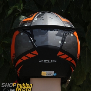 Mũ bảo hiểm 3/4 Zeus 205 (đen cam nhám ) (Size: S/M/L/XL/XXL)